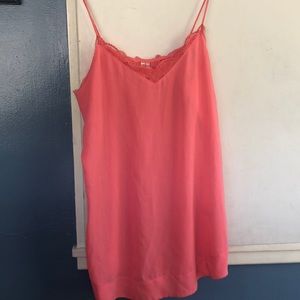 Dainty pink lace tank top